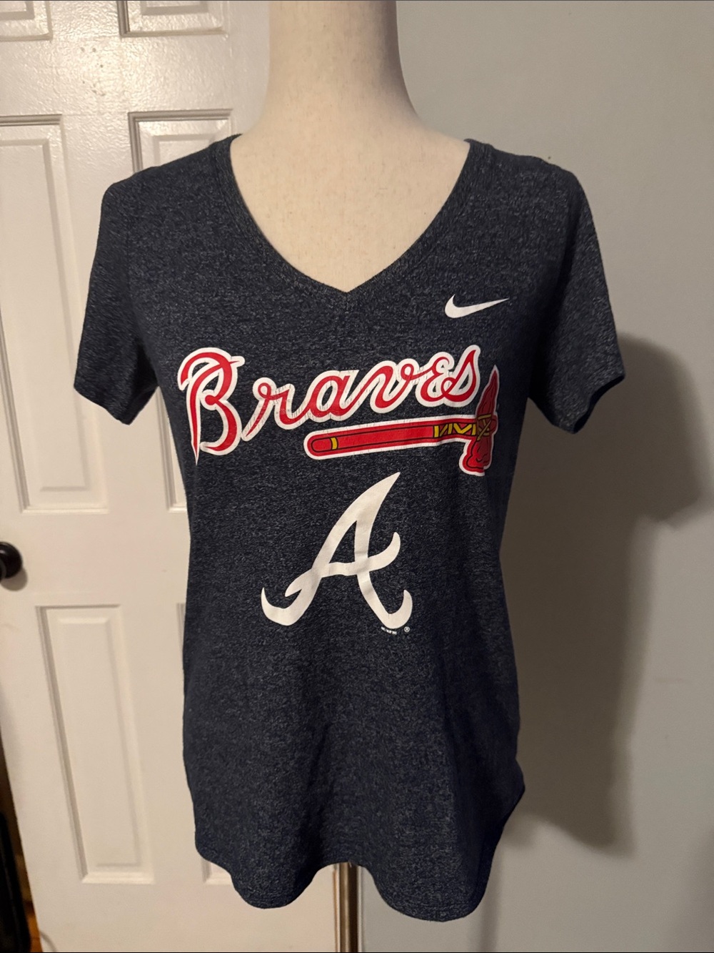 Ladies Braves V-Neck Tee Shirt